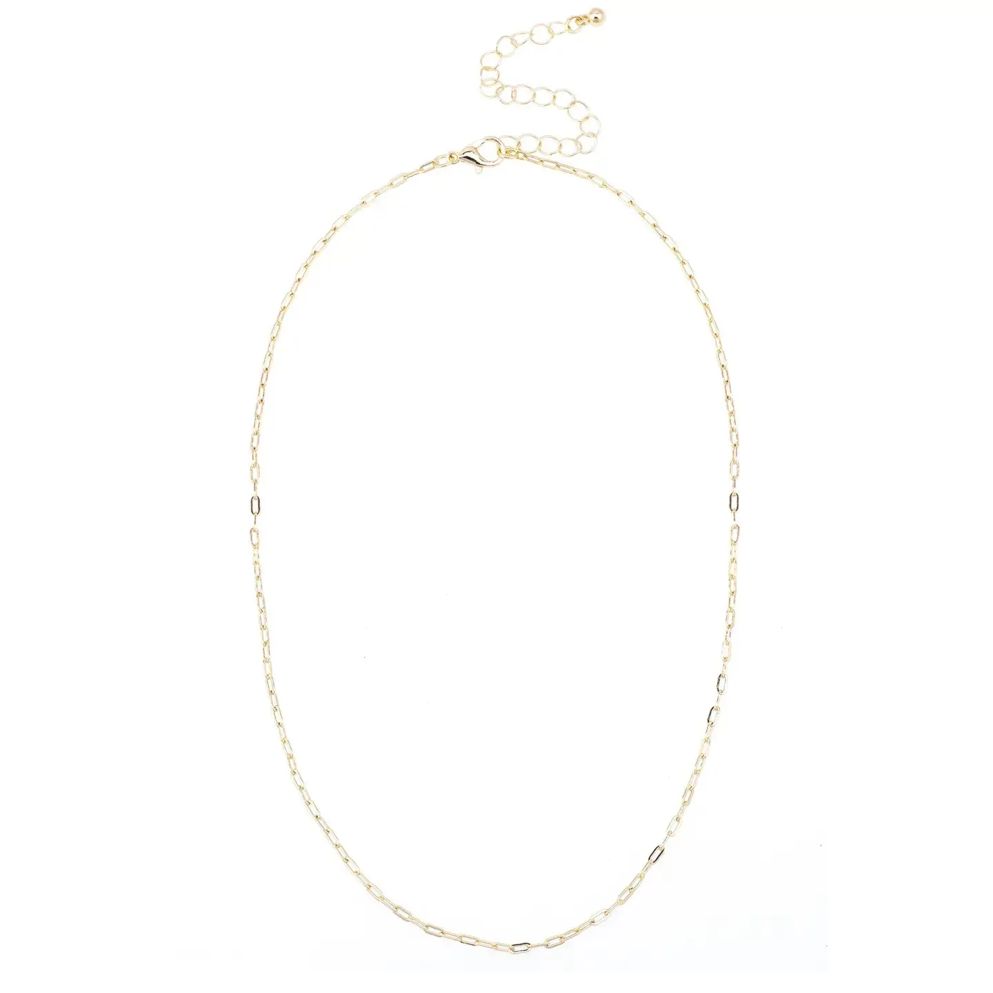 Natalia Micro Paperclip Chain Charm Necklace Base