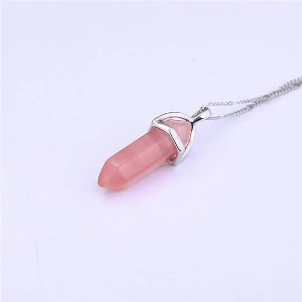 Natural Crystal Link Chain Necklace