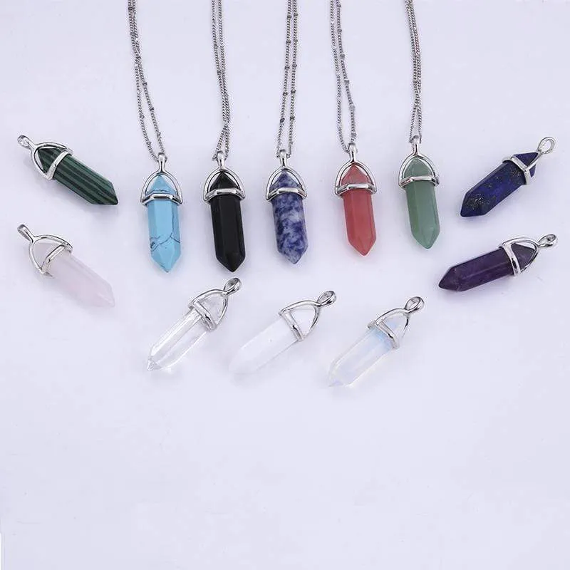 Natural Crystal Link Chain Necklace
