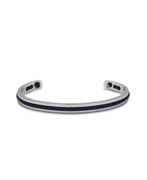 Navarch 6 2mm Round Rope Bracelet Navy Silver