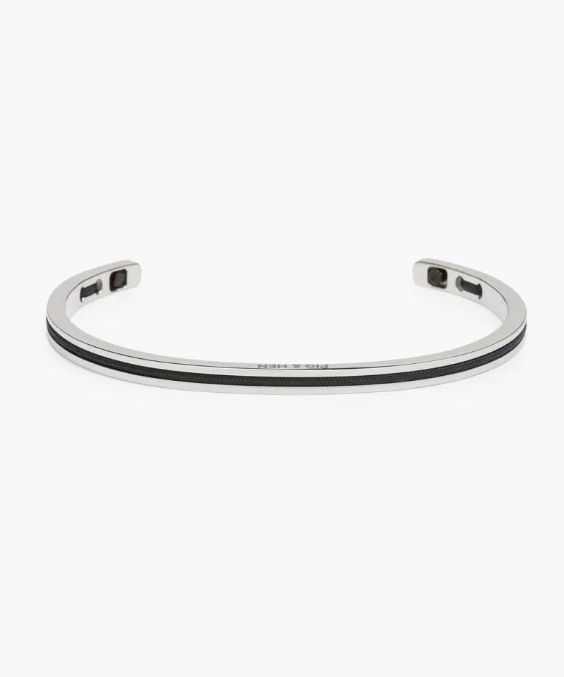 Navarch Cuff Bracelet 4mm in Navy/Silver