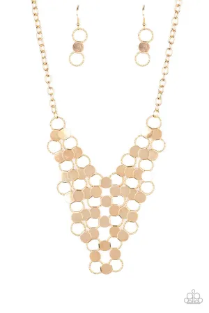 Net Result Gold Paparazzi Necklace