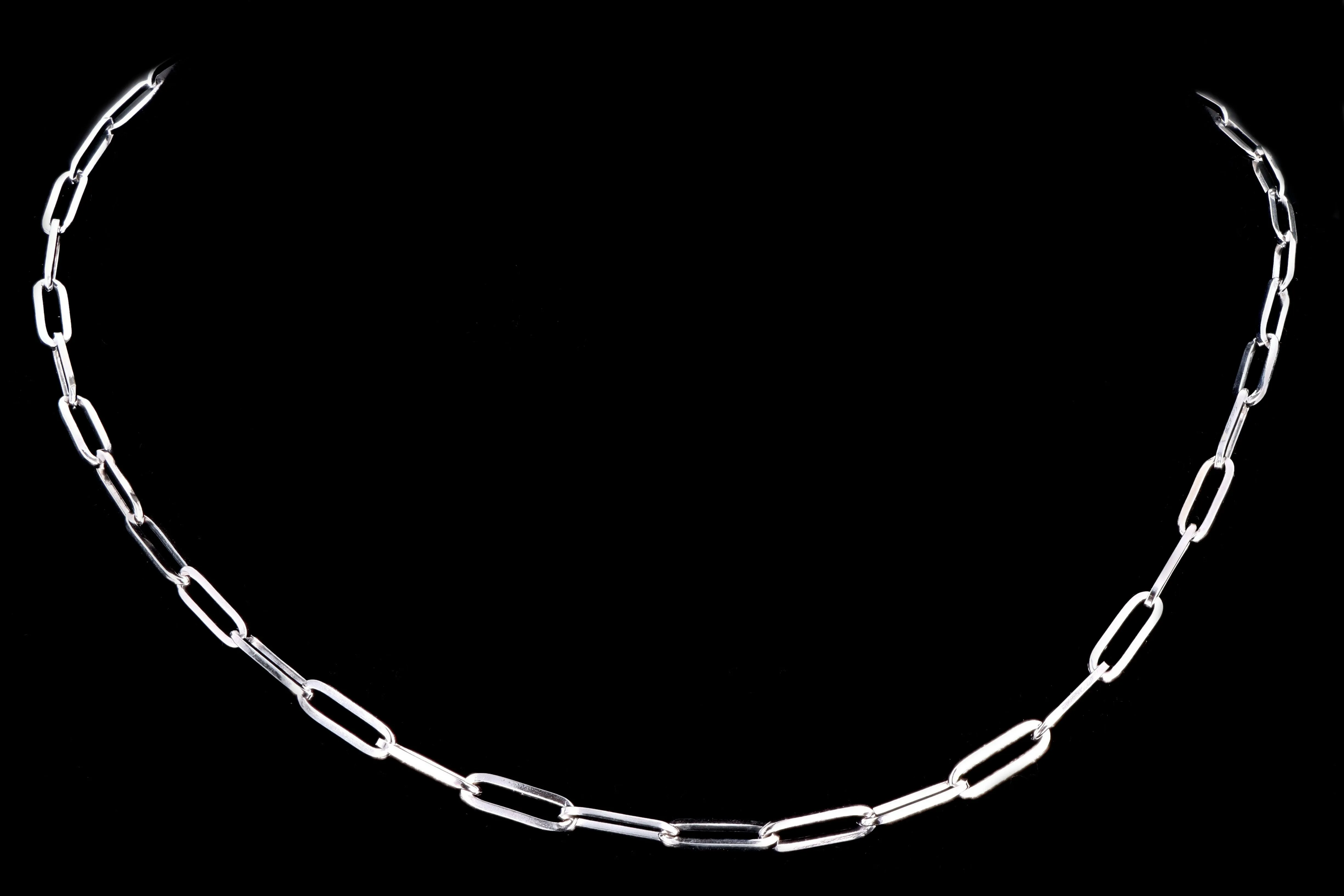 New 14K Gold Medium 3.85mm Paperclip Chain Necklace