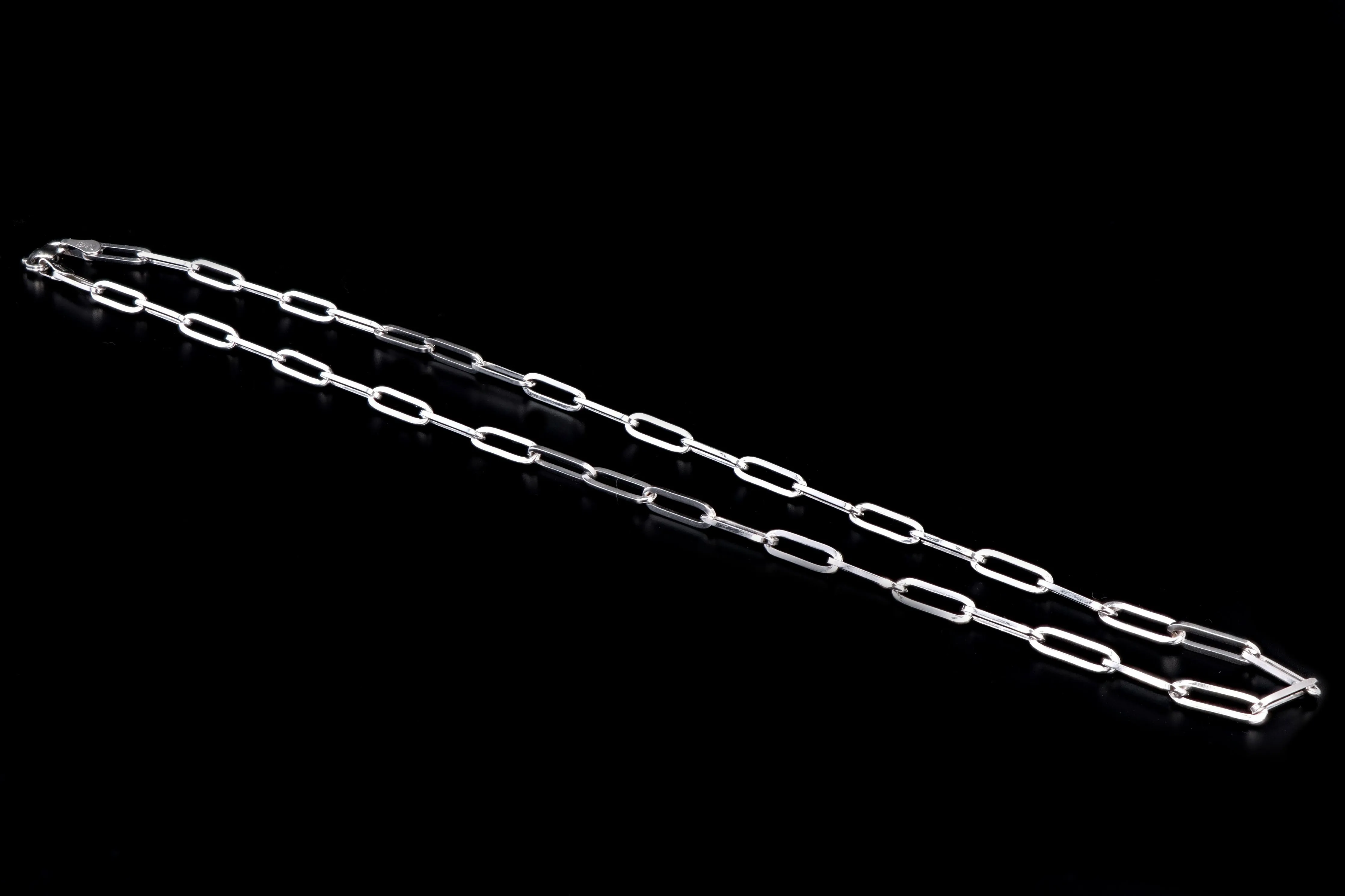 New 14K Gold Medium 3.85mm Paperclip Chain Necklace
