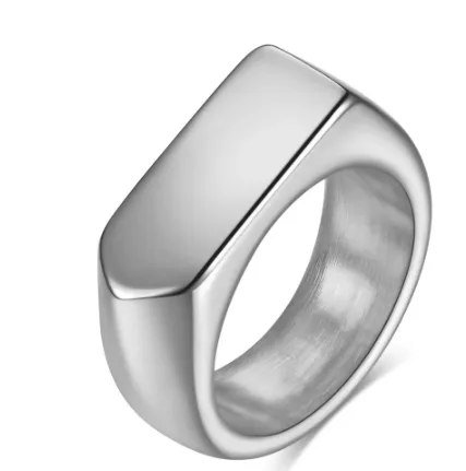 NEW DESIGN - Stainless Steel Signet Rings- Gold / Black and Stainless