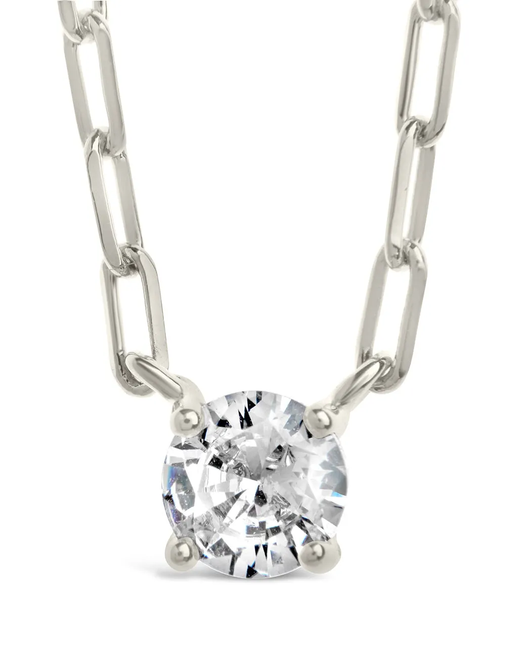 Nicole CZ Pendant Paperclip Chain Necklace