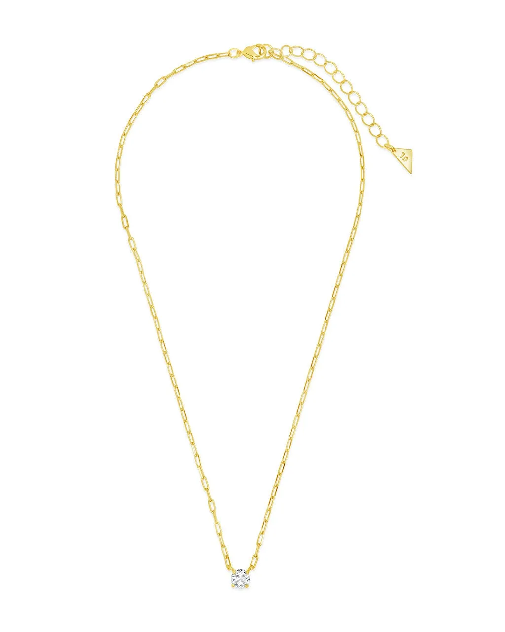 Nicole CZ Pendant Paperclip Chain Necklace