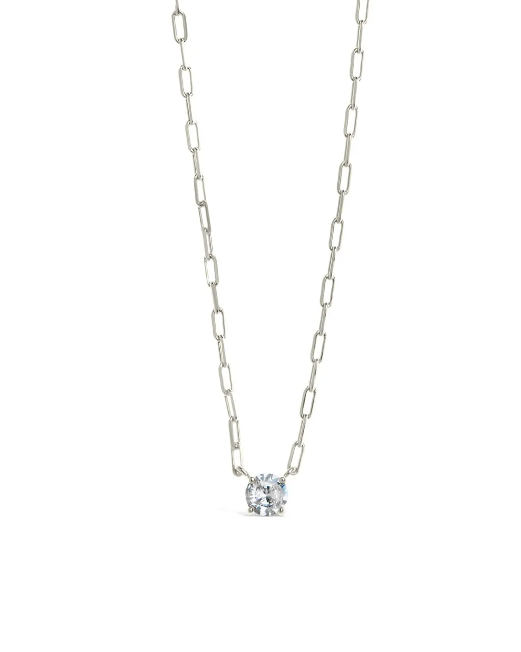 Nicole CZ Pendant Paperclip Chain Necklace