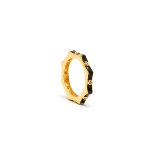 Nikki Star Black Enamel Diamond Ring