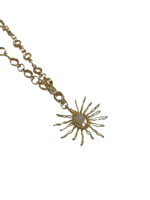 NIS Designs - Hand linked Necklace (Aquamarine Stone)