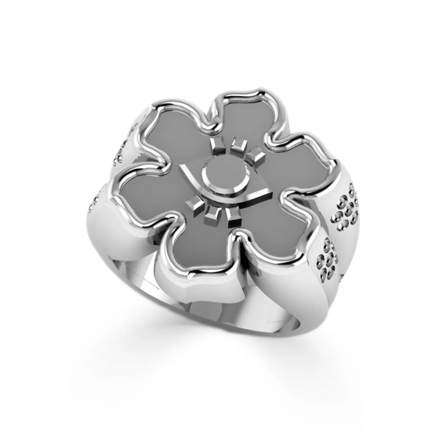 NUNCHI Eye Mugunghwa Signet Ring - Gold