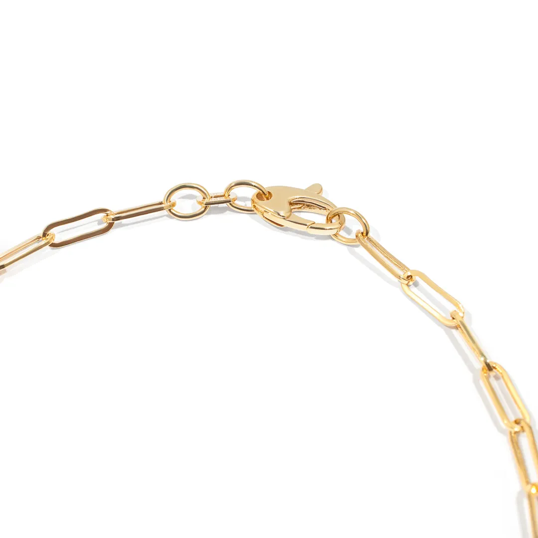 Oasis Gold Rainbow Sapphire Paperclip Necklace