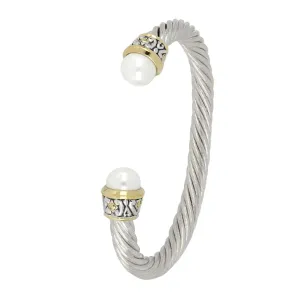 Ocean Images Collection - Large Pearl Wire Cuff Bracelet