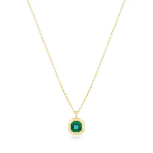 octagon charm necklace | double stone