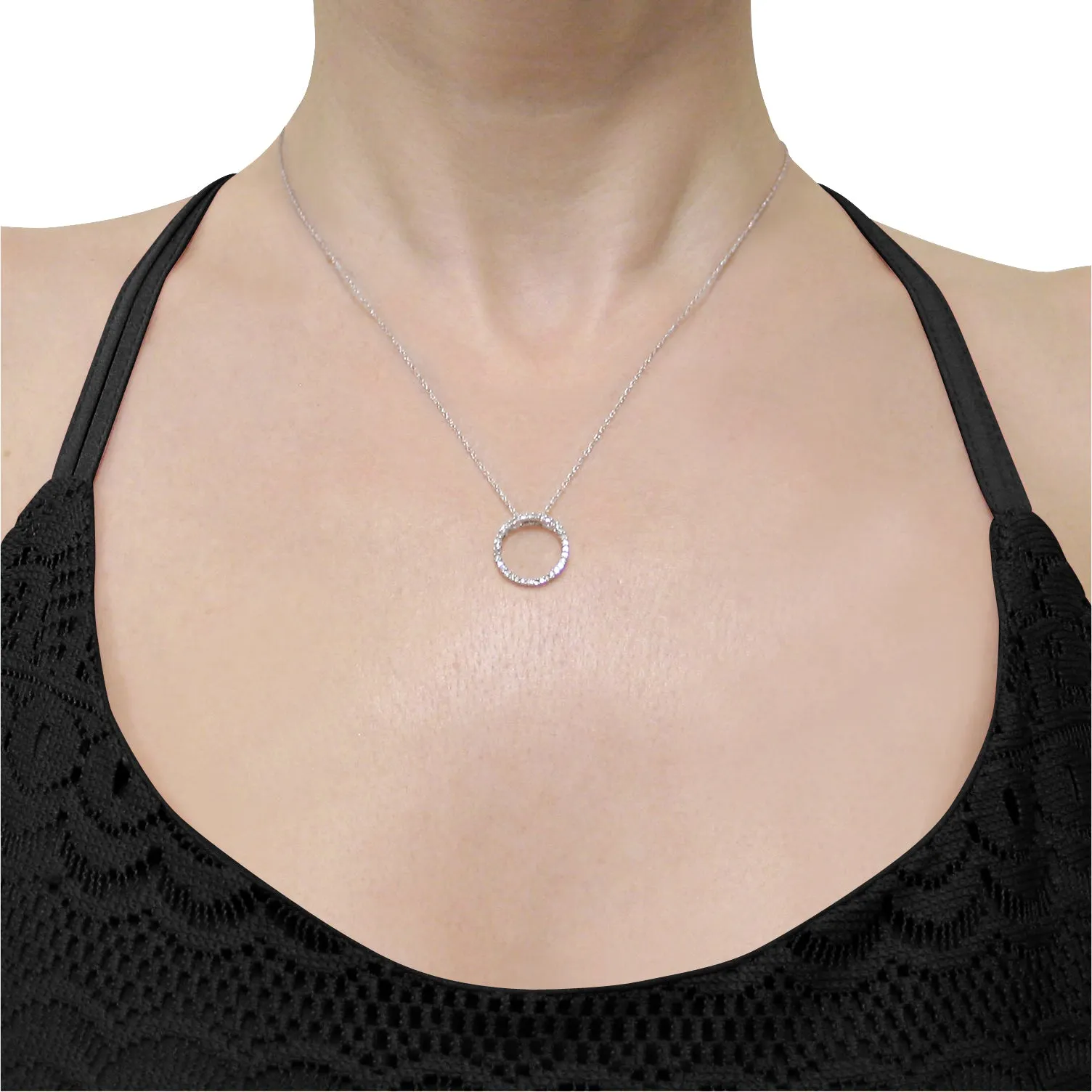 Open Circle Diamond Pendant