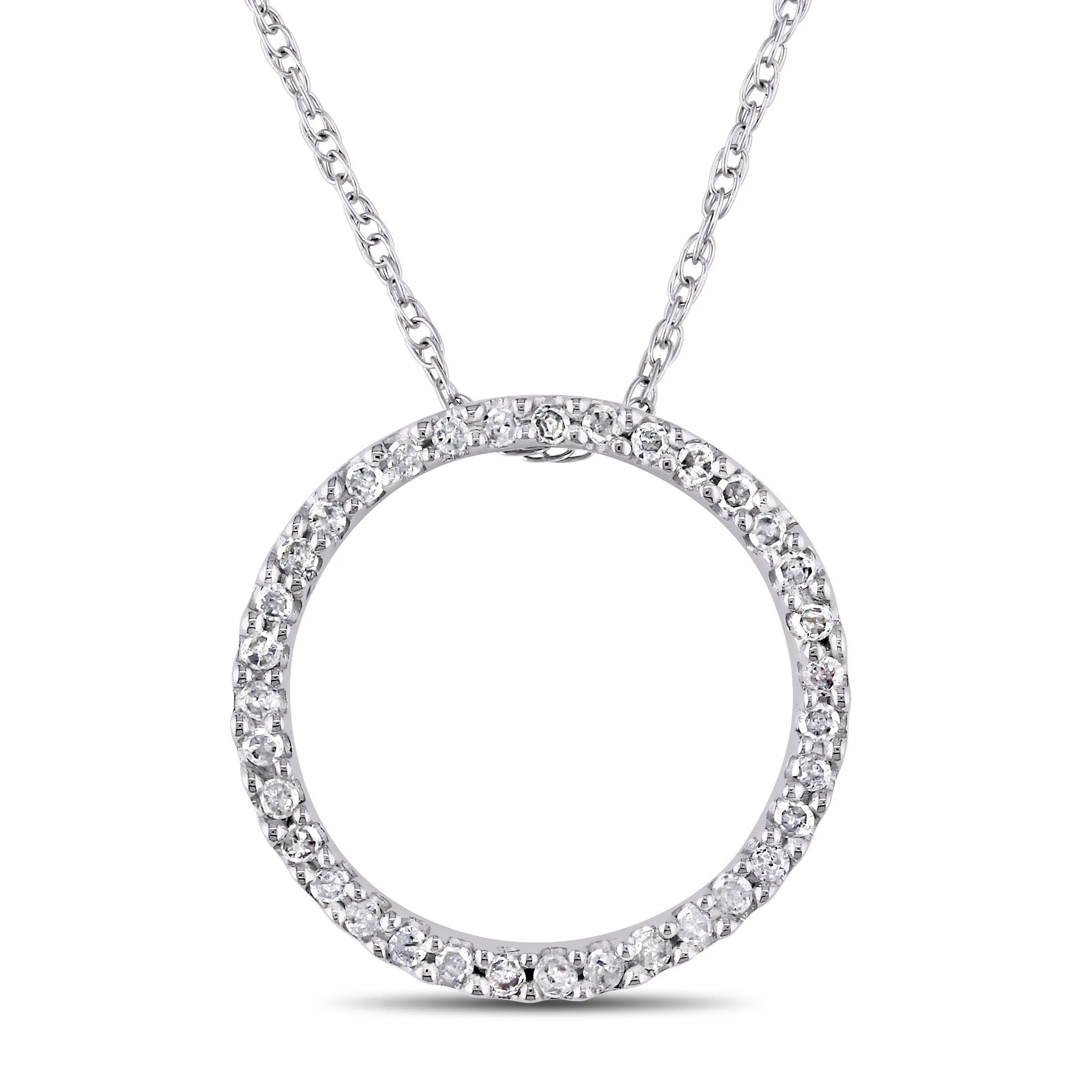 Open Circle Diamond Pendant