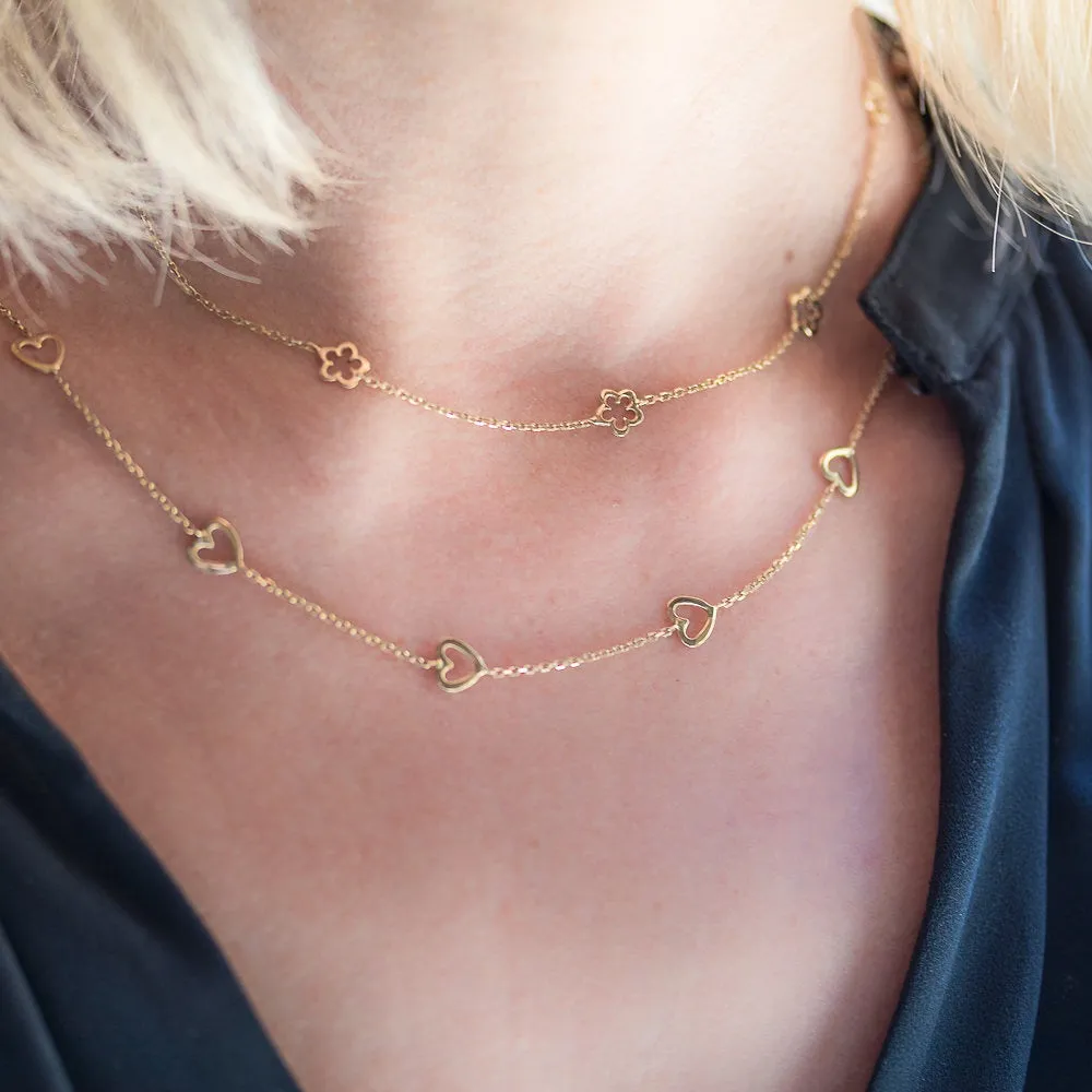 Open Heart Station Necklace