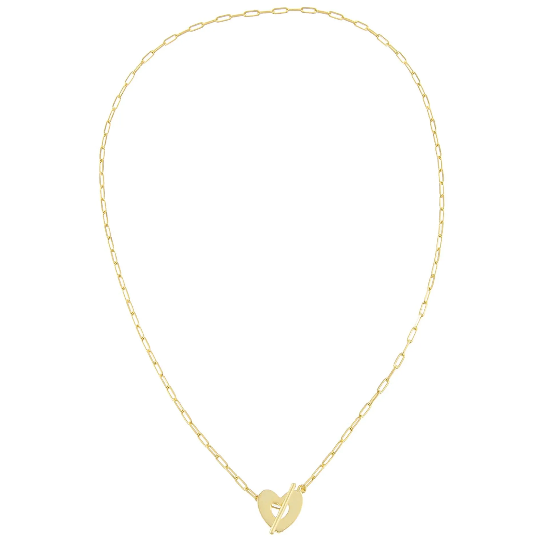 Open Heart Toggle Link Necklace