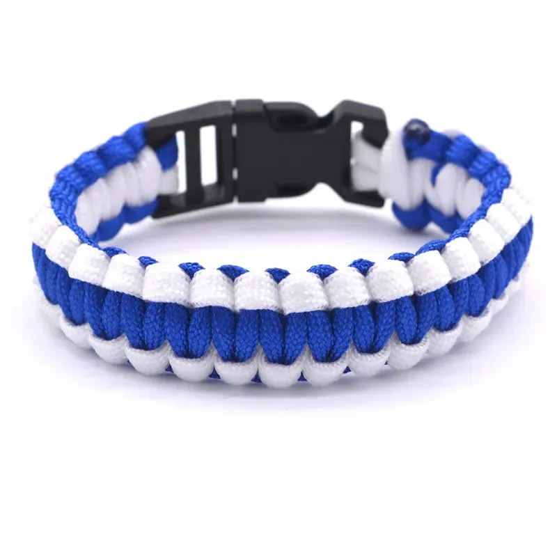Outdoor Travel Camping Thin Army green Braided Cobra Weave Plastic Buckle Paracord Survival Bracelet