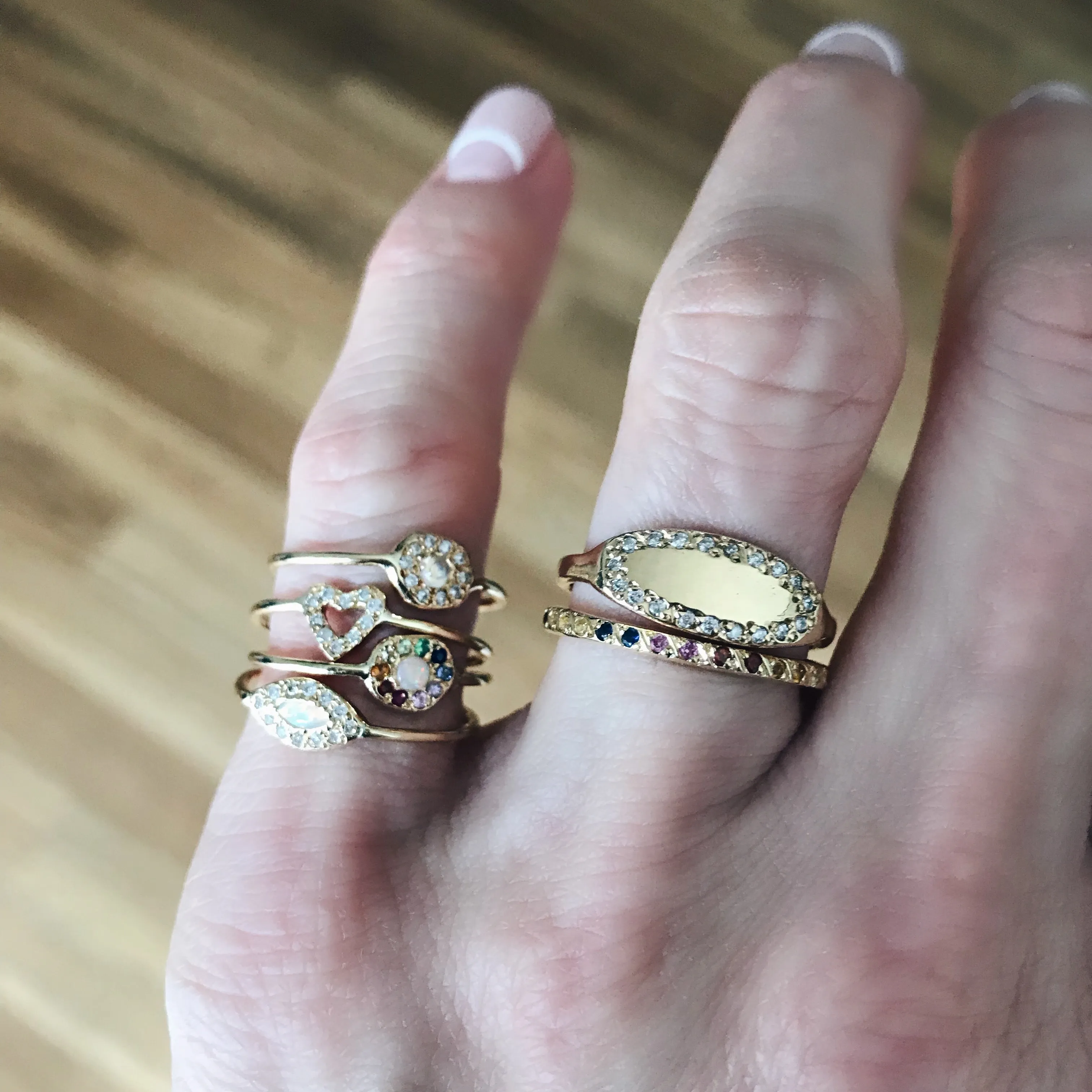 Oval Diamond Signet Ring
