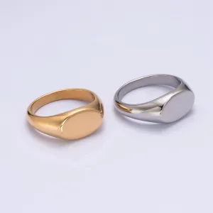 Oval Pinky Signet Ring, Stainless Steel Classic Signet ring, Pinky ring, Oval ring Minimalist Jewelry S-041 ~ S-044