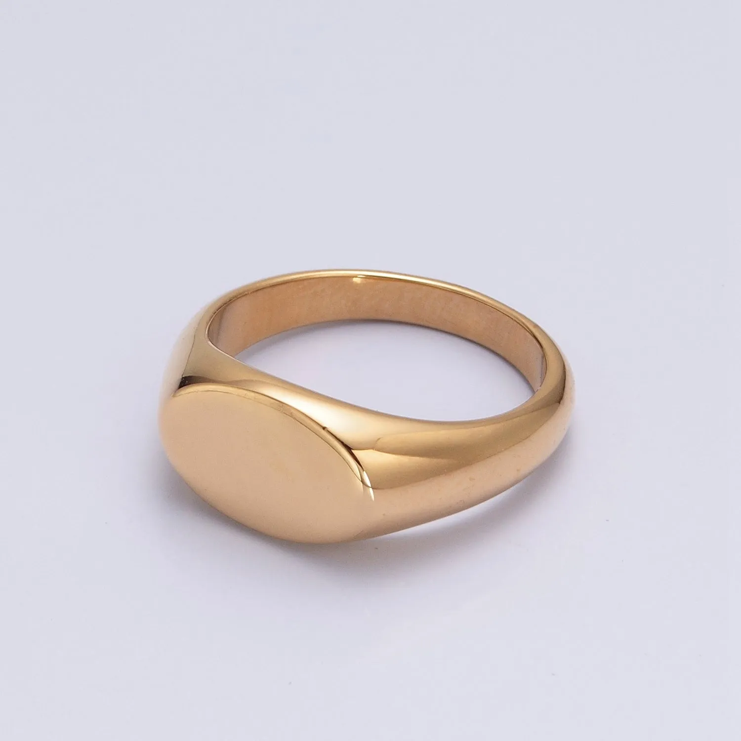 Oval Pinky Signet Ring, Stainless Steel Classic Signet ring, Pinky ring, Oval ring Minimalist Jewelry S-041 ~ S-044