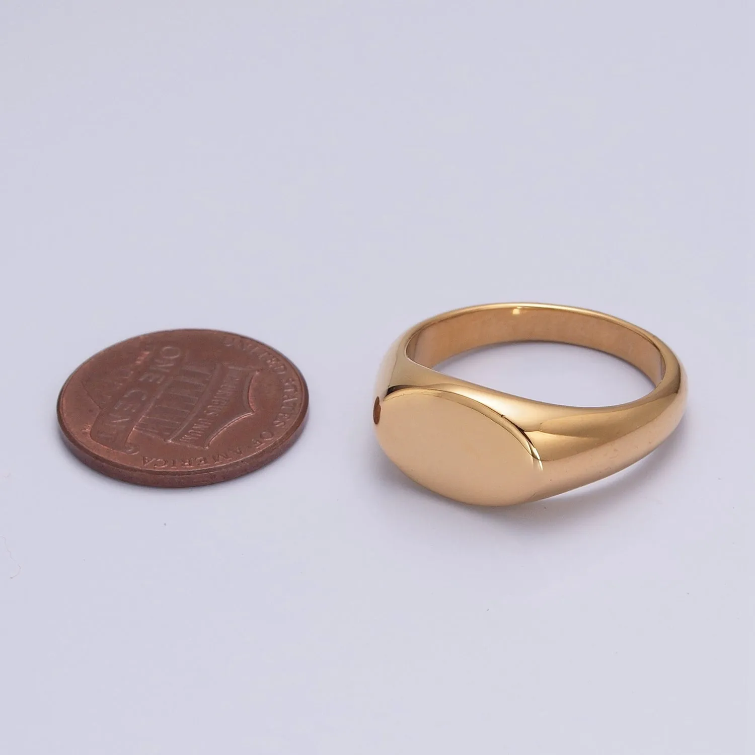 Oval Pinky Signet Ring, Stainless Steel Classic Signet ring, Pinky ring, Oval ring Minimalist Jewelry S-041 ~ S-044