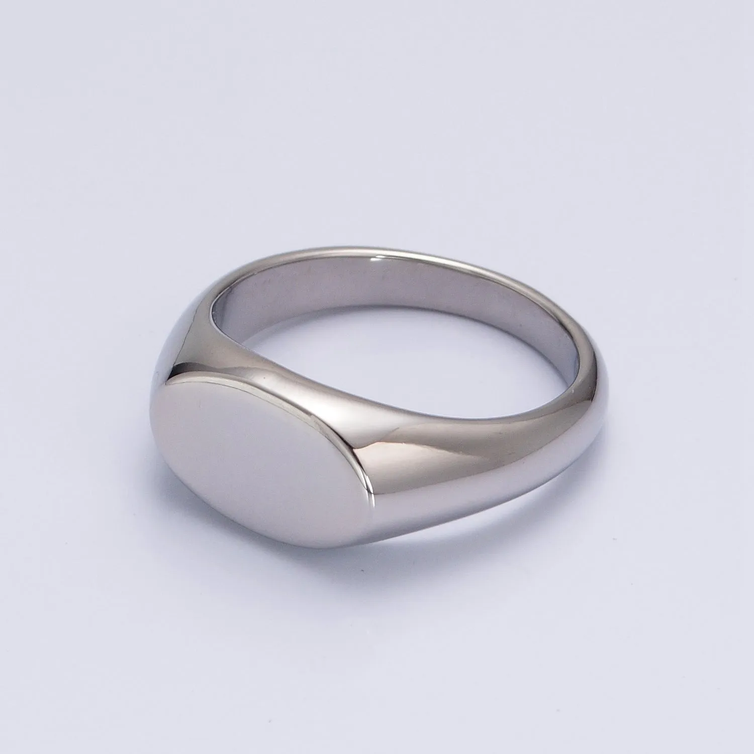 Oval Pinky Signet Ring, Stainless Steel Classic Signet ring, Pinky ring, Oval ring Minimalist Jewelry S-041 ~ S-044