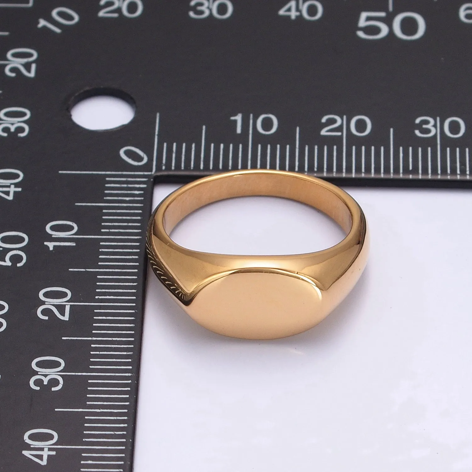 Oval Pinky Signet Ring, Stainless Steel Classic Signet ring, Pinky ring, Oval ring Minimalist Jewelry S-041 ~ S-044