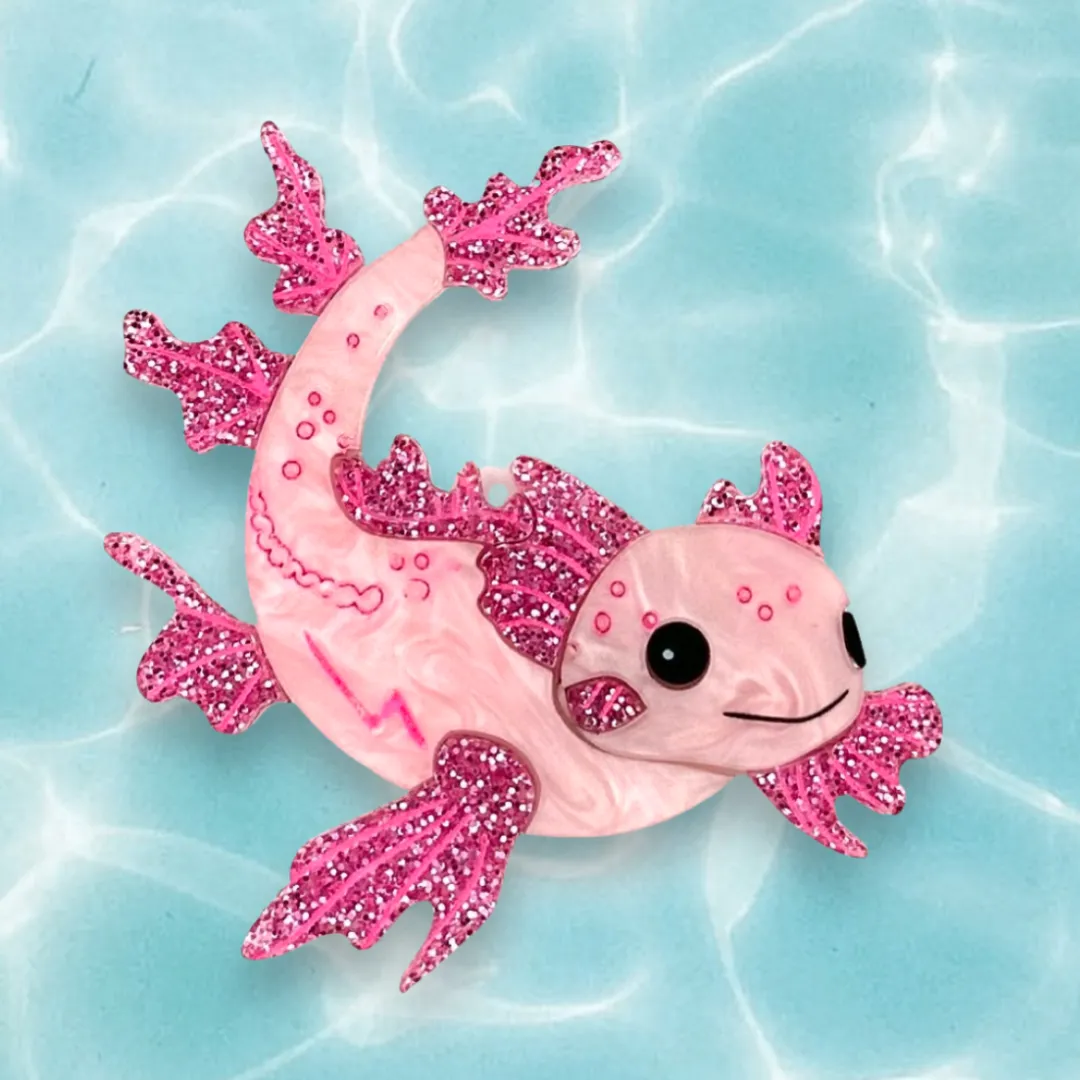 Pancake Axolotl - brooch - Set of 4