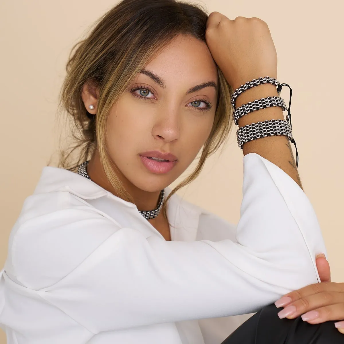 Panda Links | Mini Kismet Bracelet | Black x Silver
