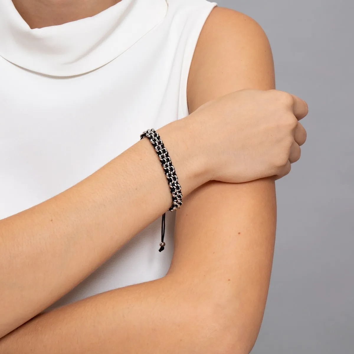Panda Links | Mini Kismet Bracelet | Black x Silver