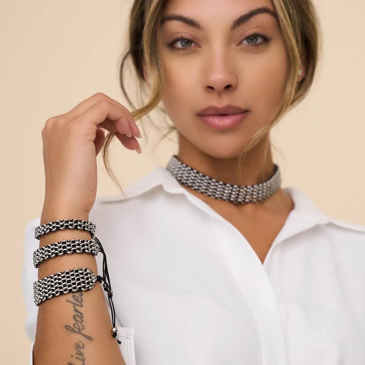Panda Links | Mini Kismet Bracelet | Black x Silver