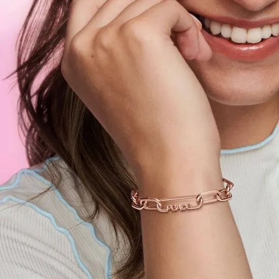 Pandora Me Rose Gold Peace Script Word Link