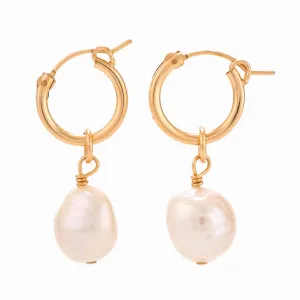 Pandora Pearl Hoop Earrings