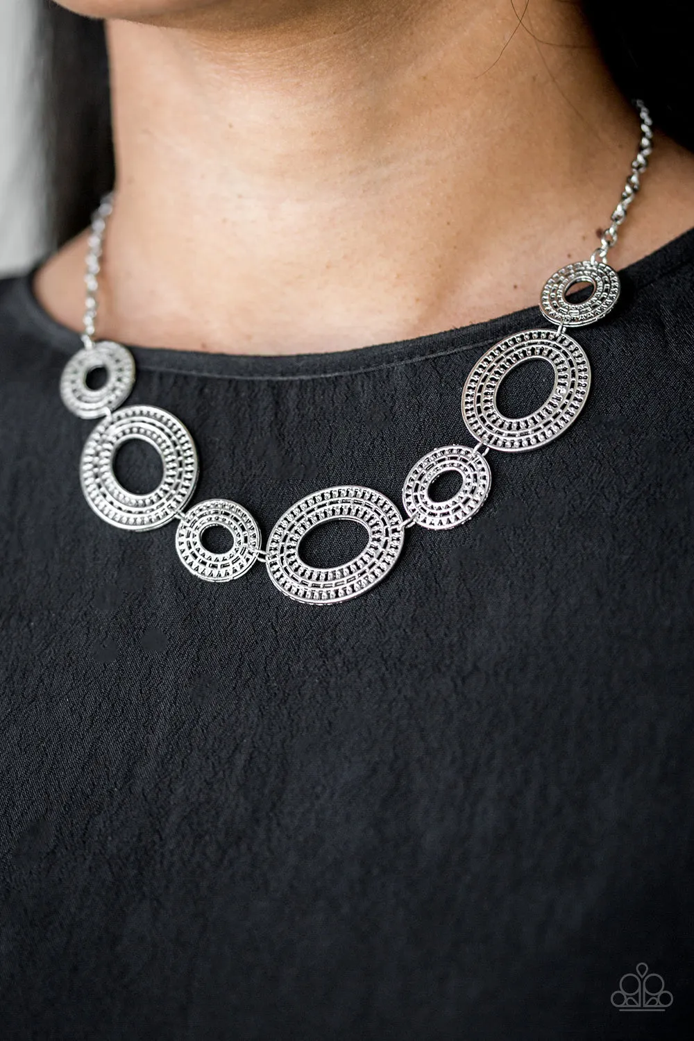 Paparazzi Basically Baltic - Silver Necklace