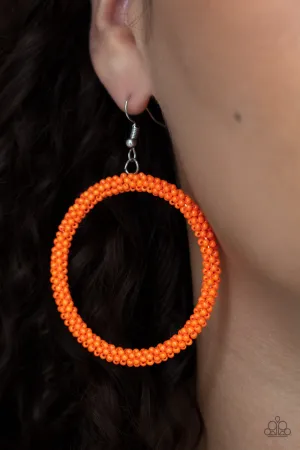 Paparazzi Beauty and the BEACH - Orange Seed Bead Earrings