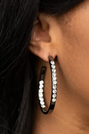 Paparazzi Borderline Brilliance - Black Hoop Earrings