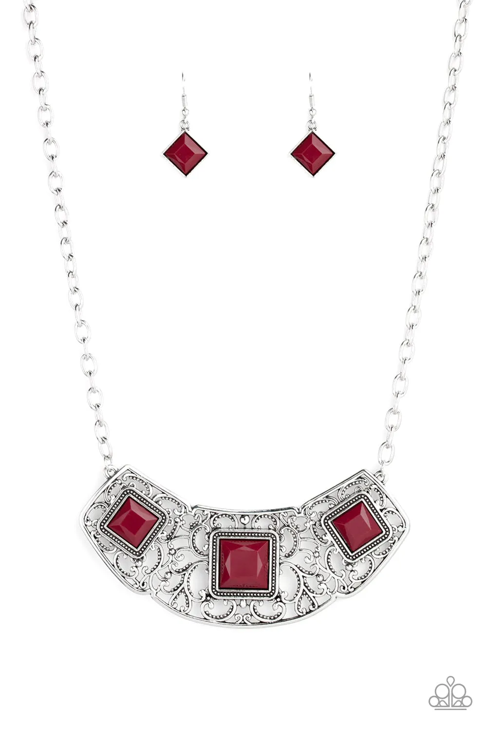 Paparazzi - Feeling Inde-PENDANT - Red Necklace