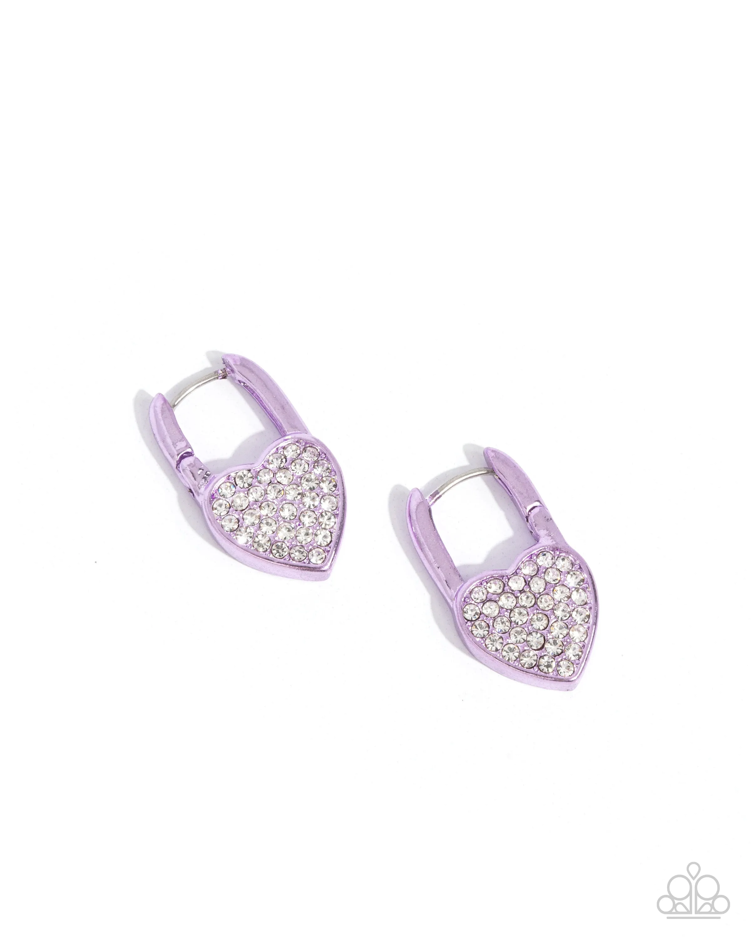 Paparazzi Padlocked Promise - Purple Earrings
