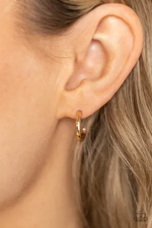 Paparazzi Small-Scale Shimmer - Gold Dainty Hoops