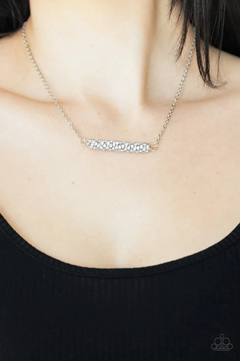 Paparazzi Timelessly Twinkling Earrings White