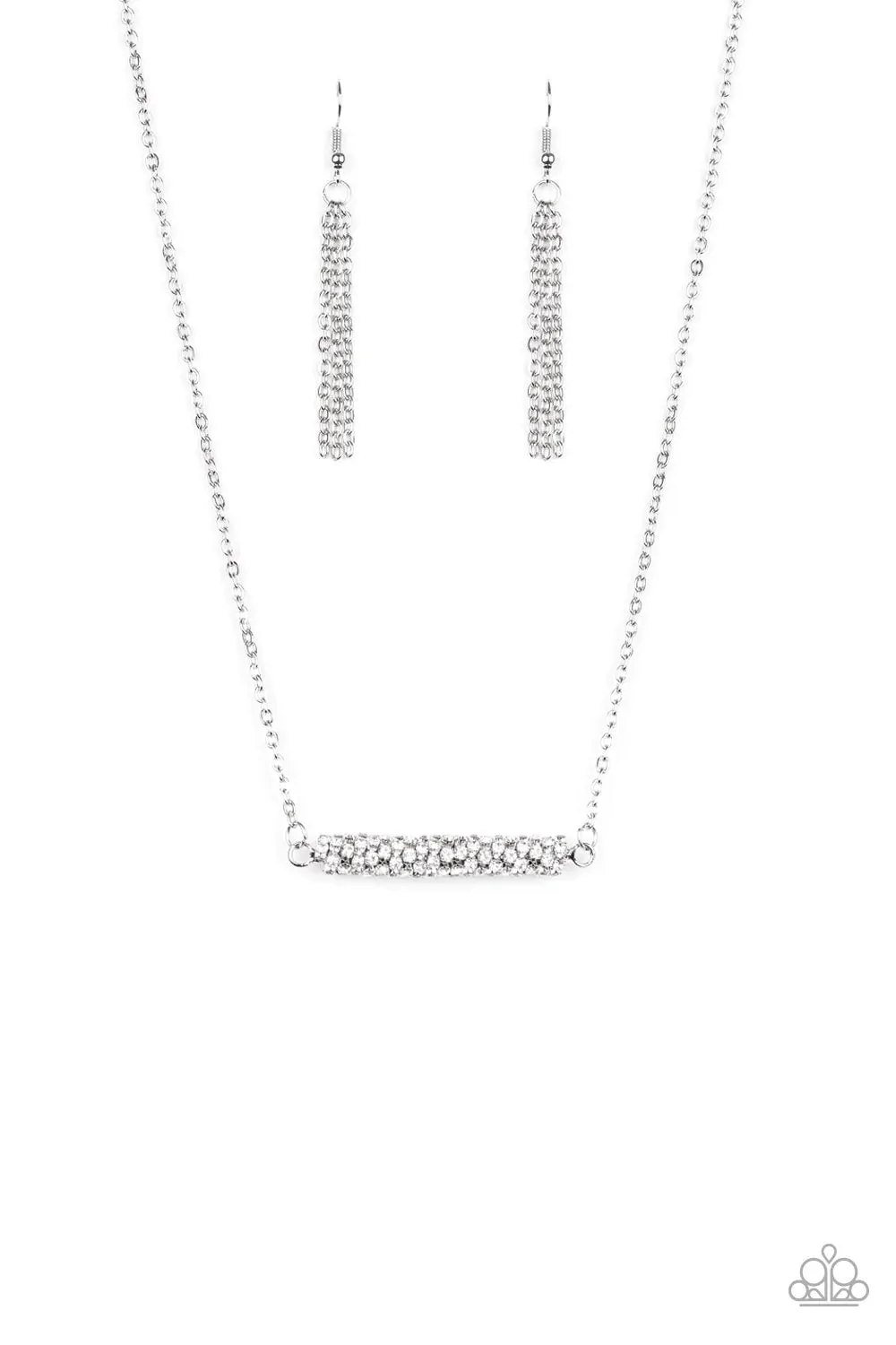 Paparazzi Timelessly Twinkling Earrings White