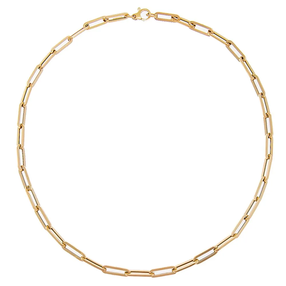 Paperclip Chain Necklace 14K