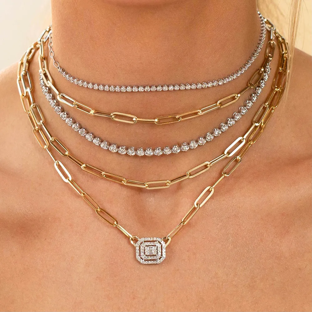 Paperclip Chain Necklace 14K