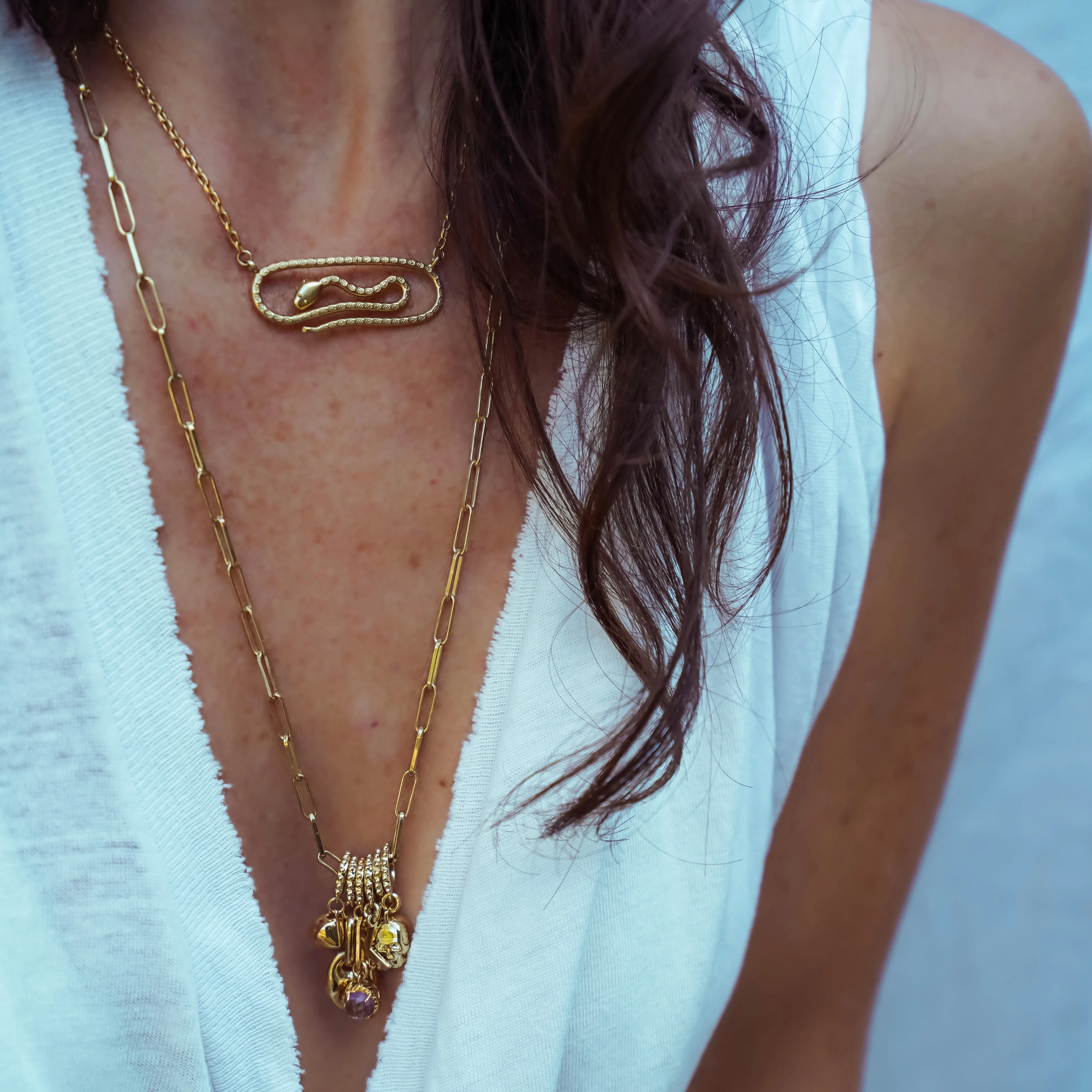 Paperclip Snake Necklace