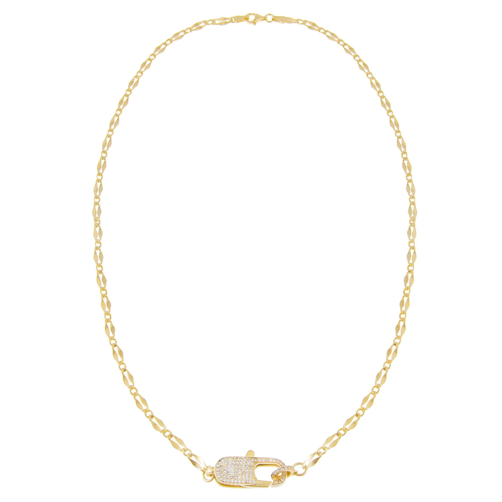Pavé Clasp Gucci Link Necklace