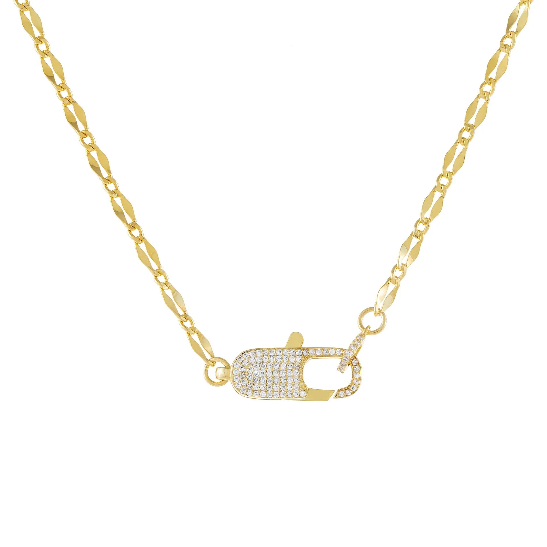 Pavé Clasp Gucci Link Necklace