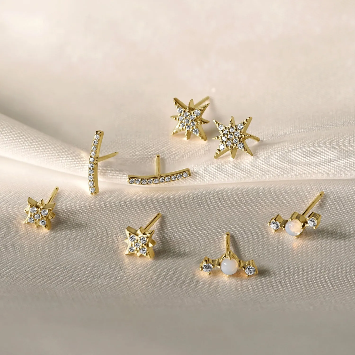 Pave Bar Stud Earrings