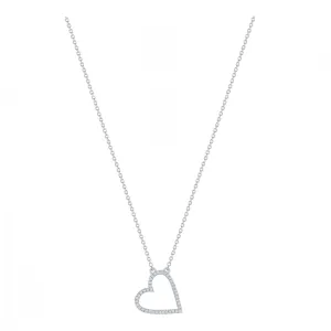 Pave Diamond Open Heart Necklace